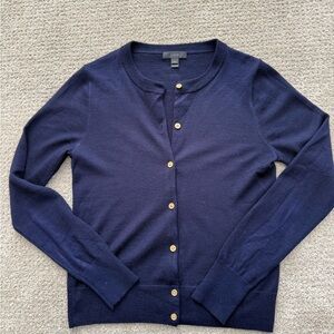 J. Crew Navy Cardigan w/Gold Buttons